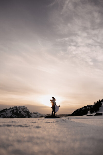 Snowy Canada elopement photos