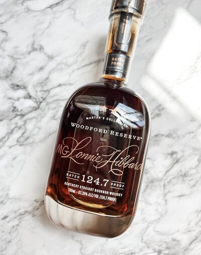 Hand engraved Woodford Whiskey