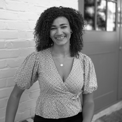 Portrait of a female founder with afro hair