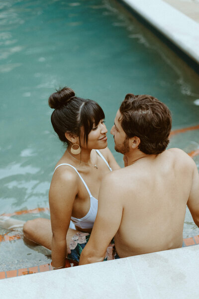 couple in the pool together