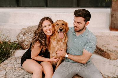Cute Couple with Dog photo