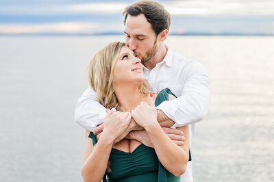 couple seattle beach engagement