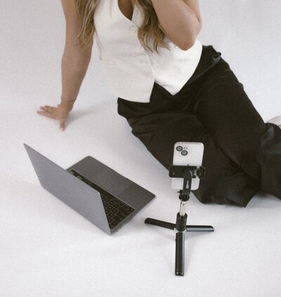 Woman working on web design and branding creation