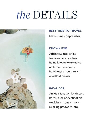 instagram post design for travel details