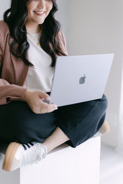 Founder in home studio workspace