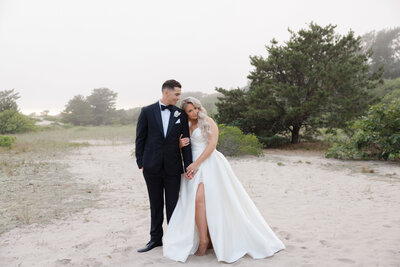 Cape Cod Wedding Couple at Sunset