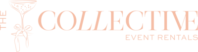 Main logo of The Collective in melon color, representing Raleigh event rentals with a distinctive and vibrant brand identity.