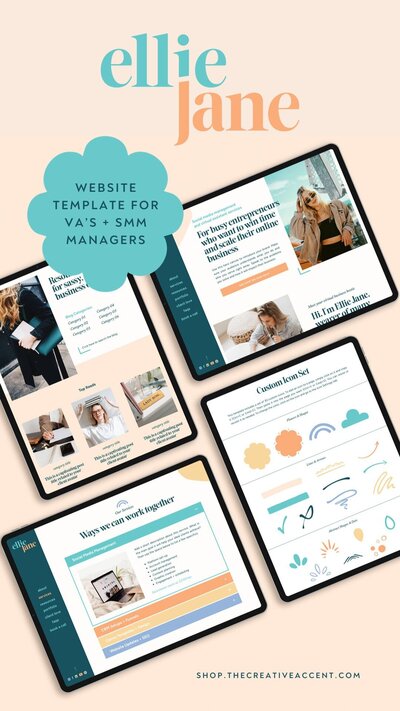 website template design for social media managers