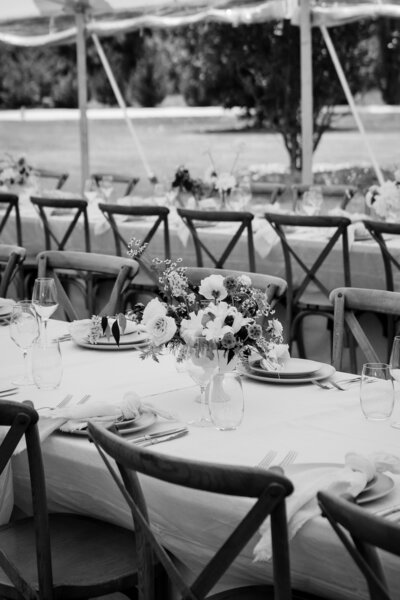 Wedding reception styling details at Redleaf Wollombi