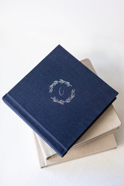 monogrammed luxury family photo album