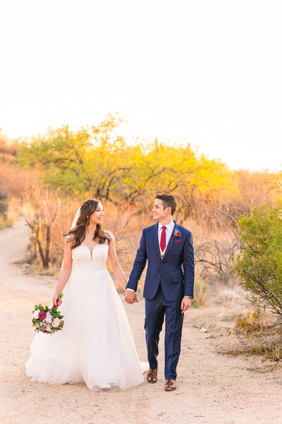 spring wedding at Saguaro Buttes with burgundy colors