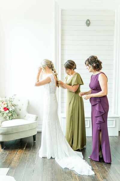 Bride getting ready before wedding