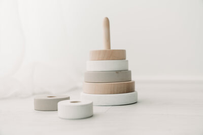 Wooden stackable toys, taken by Stickan Photography as an Andover Newborn Photographer