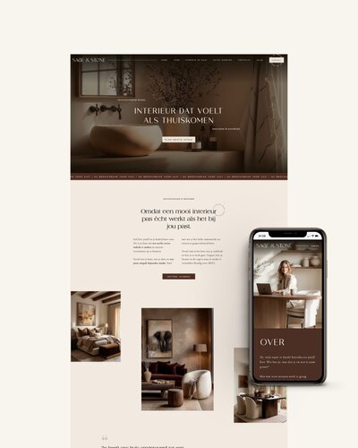 Luxe website template voor interieurontwerper