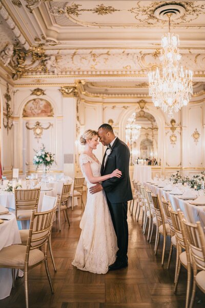 couple's portrait at the Cosmos Club Washington D.C.