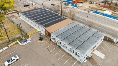 Temporary site office trailers for construction company