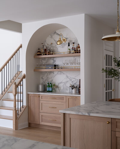 Longshadow Lane project feature image of a built-in bar wall