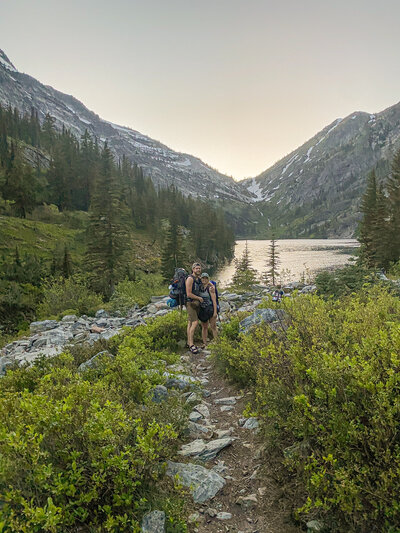Couple hiking in Montana taken by wedding photographers coeur d'Alene Idaho.
