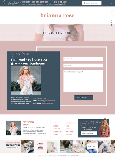 Easy to update Showit website for Coaches, VAs and Service Providers