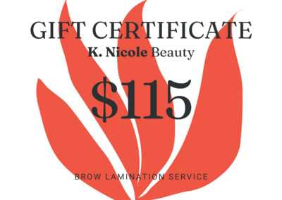 gift certificate for brow lamination