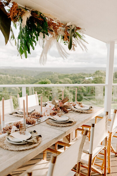 table scape of byron bay elopement