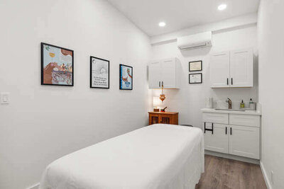 Holistic therapy office with plants, natural light, and calm environment