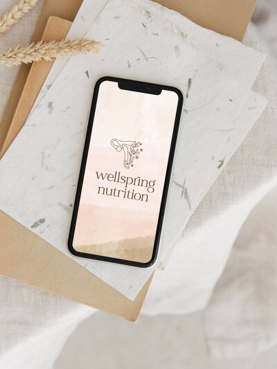 Fertility dietitian branding shown on an iPhone