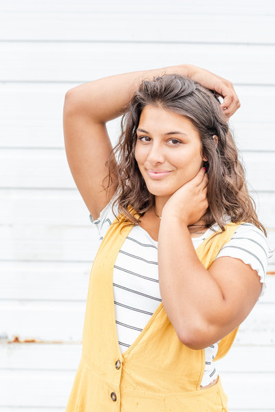 Yellow jumper senior pictures