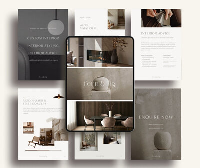 Earthy interior designer pricing guide template 