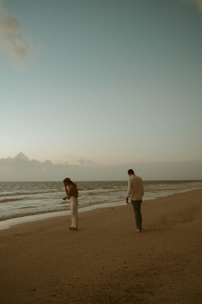 Bride and groom location scouting on a breathtaking Oregon coastline