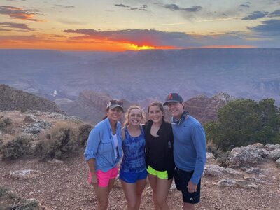 Libby and family walking up to the Grand Canyon for a breathtaking view