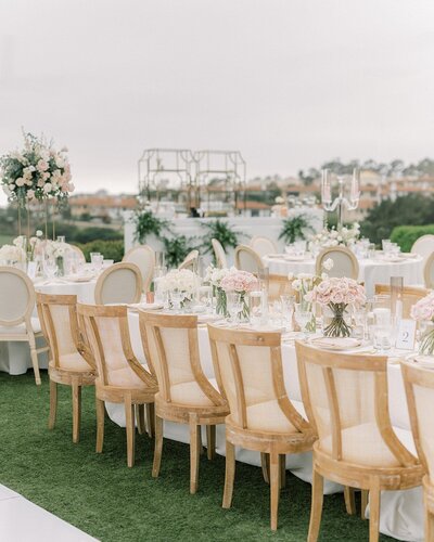 Bride and groom walk up memorial steps at their DC wedding