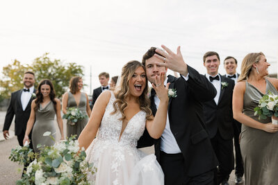 bride and groom celebrating at their destination wedding