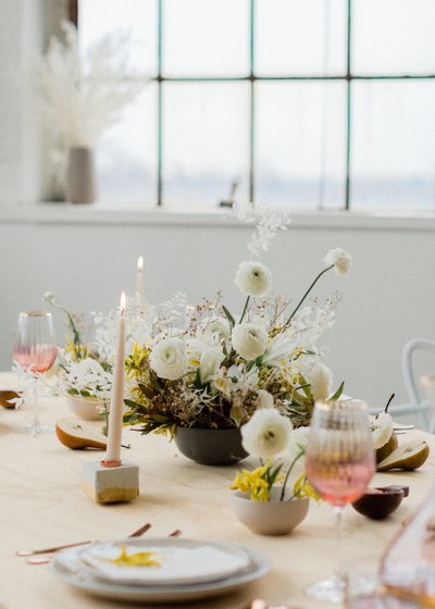 Bride and groom walk up memorial steps at their DC wedding