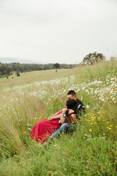 outdoor engagement photos in front of glacier national park in montana