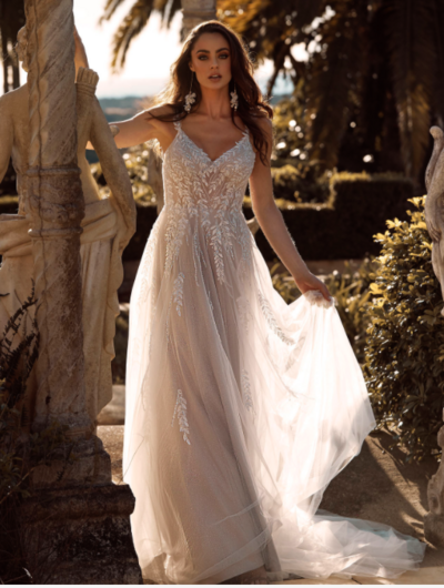 Blaise Madi Lane - Wedding Dress - Janenes Bridal - San Francisco - Lace over tulle Aline