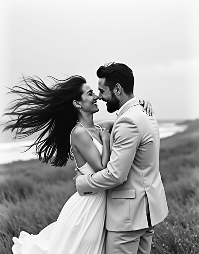 Bride and groom at wedding venue