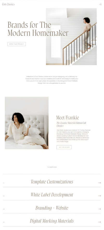 ipad mockup of Cult Classics Website