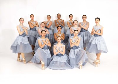 pointe dancers in a lovely pose on picture day