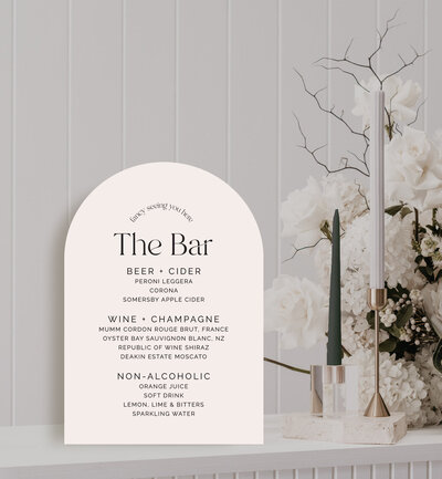 Big Love drinks bar sign for your wedding