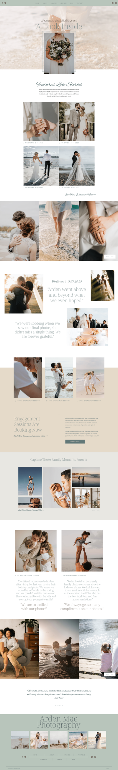 long screenshot of a website that the designer made