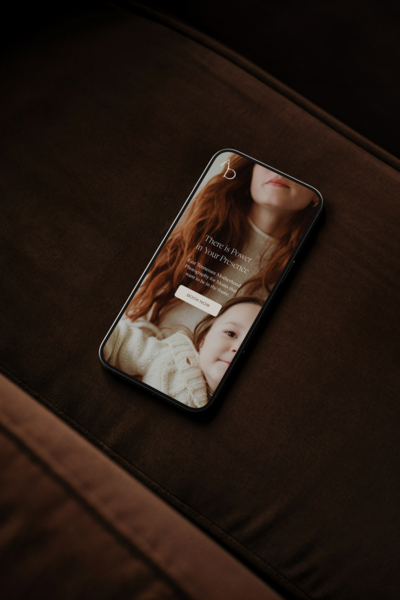moody showit website design on mobile