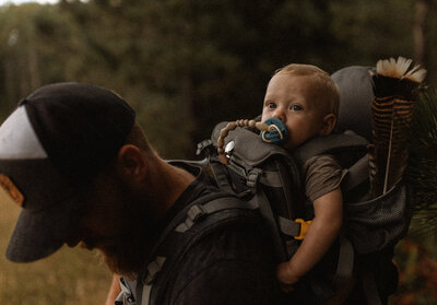 Family exploring the Black Hills during an outdoor adventure session by Ashley Rae Photography