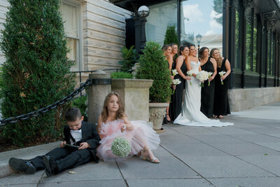 A bride dancing