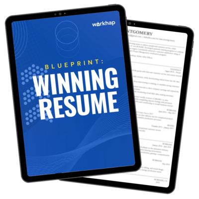 tablet mockup for the winning resume blueprint