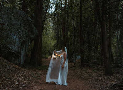 Bride at blue hour in Washington