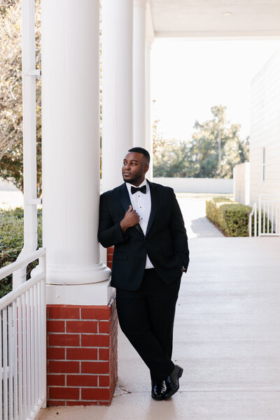 indie west portfolio image of groom on wedding day in gainesville fl