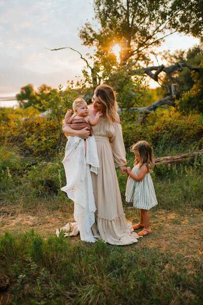Golden Hour Motherhood Session Authentic and Beautiful.