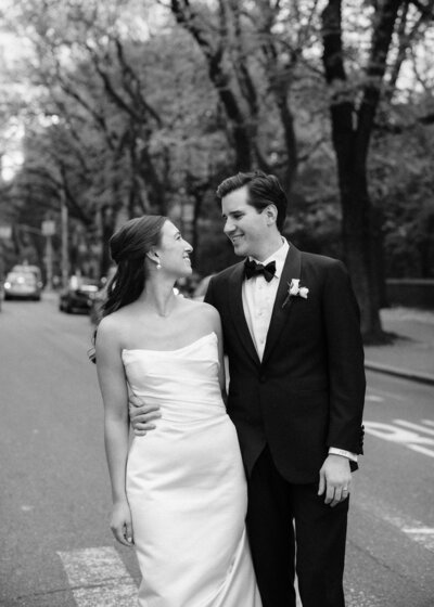Bride and Groom in front of city hall