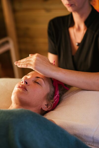 Women performing Reiki meditation